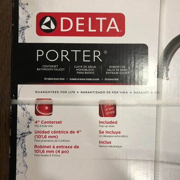 Delta Porter 2-Handle Centerset Bathroom Faucet Oil Rubbed Bronze Monoblock - Picture 4 of 9